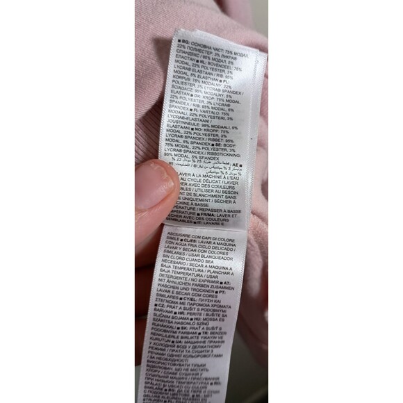 Athleta Coaster Luxe V-Neck Sweatshirt Sweater Thumbholes Pink Womens Size XL - Picture 12 of 12